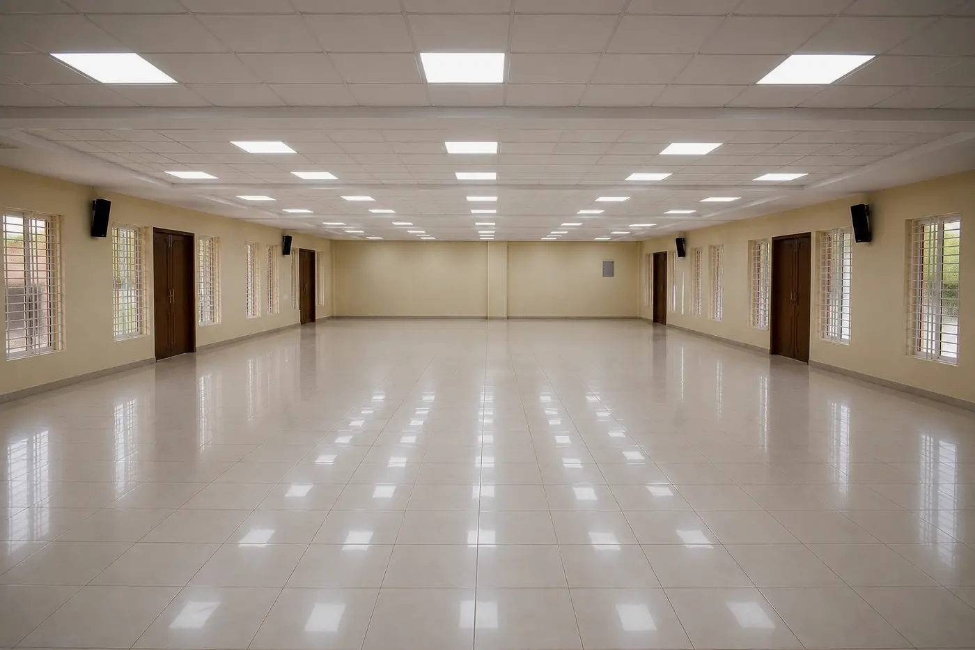 The playing hall, empty